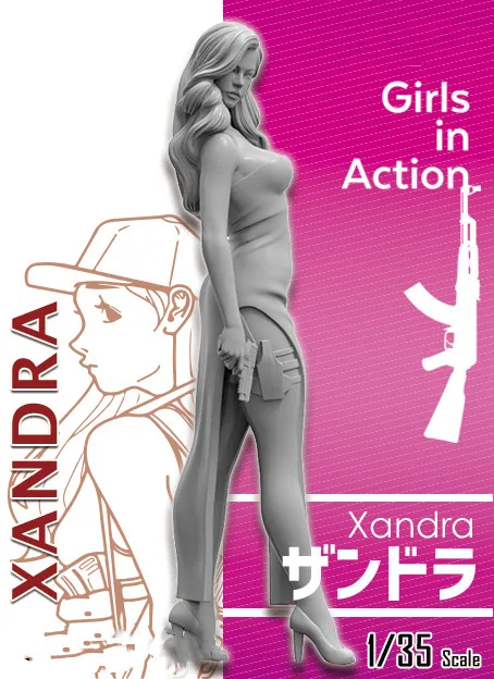 

1/35 Resin Model Figure GK，Xandra，GIRLS in ACTION， Unassembled and unpainted kit