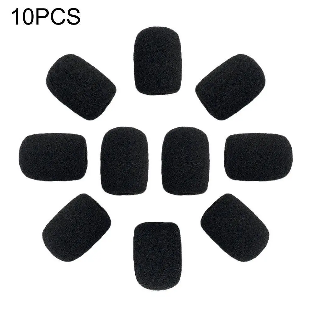 

10 Pcs Black Mic Protector Replacement Headset Foam Covers Windscreen Windshield Sponge Covers Microphone Cover for Meeting Mic