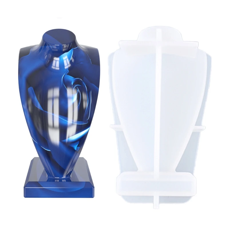

Silicone Mannequin Bust Mold Necklace Jewelry Accessory Display Stand Organizer Holder Mold for Home Decoration