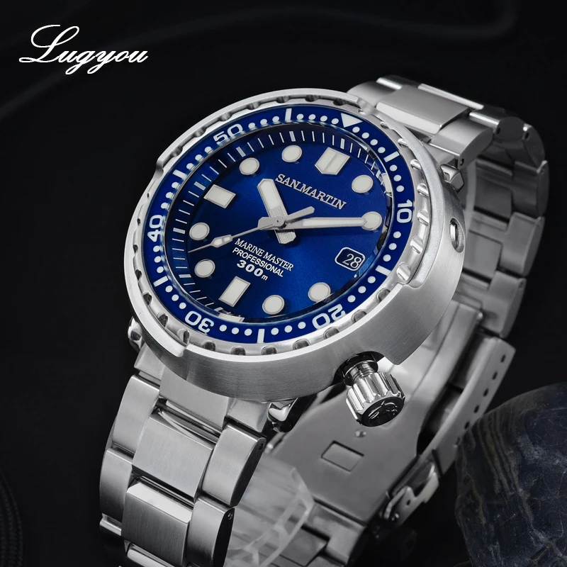 Lugyou San Martin Новинка Tuna SBBN015 автоматические мужские часы для дайвинга из