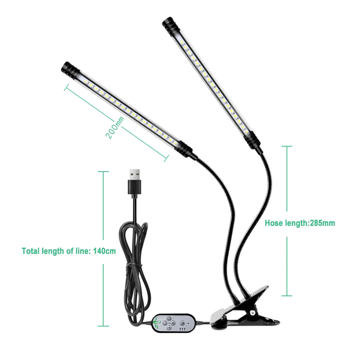 

Full Spectrum Phytolamps DC5V USB LED Grow Light 100W 200W 300W Desktop Clip Phyto Lamps for Plants Flowers Grow Box 5 Luminance