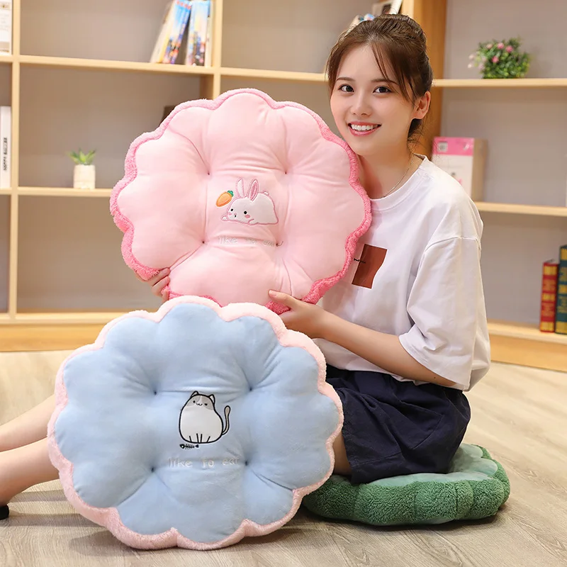

Cute Flower Plush Pillow Padded Stool Cushion Office Round Petal Cushion Cartoon Tatami Cushion for Kids Lovers Birthday Gifts