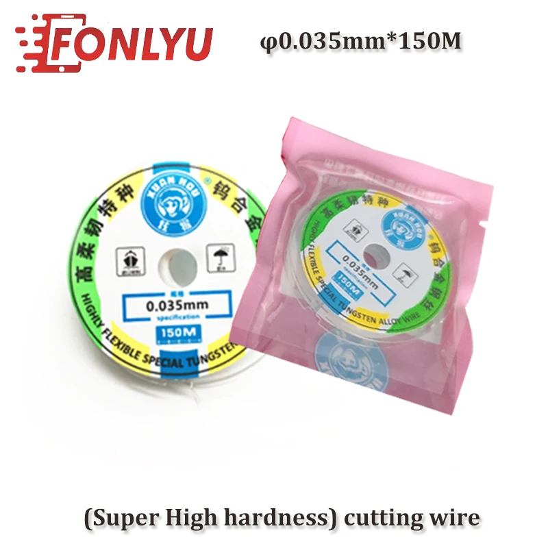 

150M 0.035mm Super High Hardness Cutting Line Alloy Wire for Samsung and X Series Mobile Phone LCD Touch Screen Separating