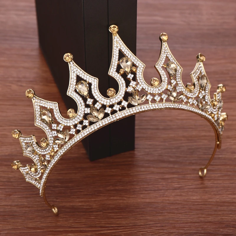 Золотая диадема свадебные тиары и короны аксессуары для волос свадебная корона
