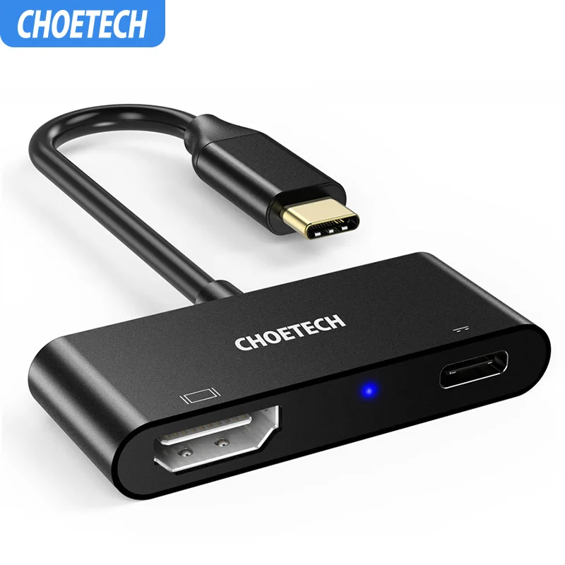 CHOETECH USB C к HDMI адаптер с type PD порт для зарядки Sup s 4 k @ 60Hz samsung Galaxy S9 Plus 2017/2016 MacBook Pro| |