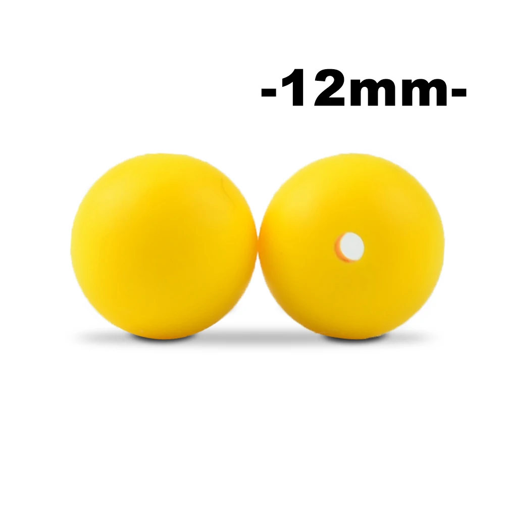 yellow LOFCA, 12 мм, 100 шт., силиконовые бусины для прорезывания зубов, Прорезыватель для зубов, ожерелье для кормления ребенка, соска, зажим для ухода за полостью рта, не содержит бисфенола, пищевой, цветной - Цвет: yellow