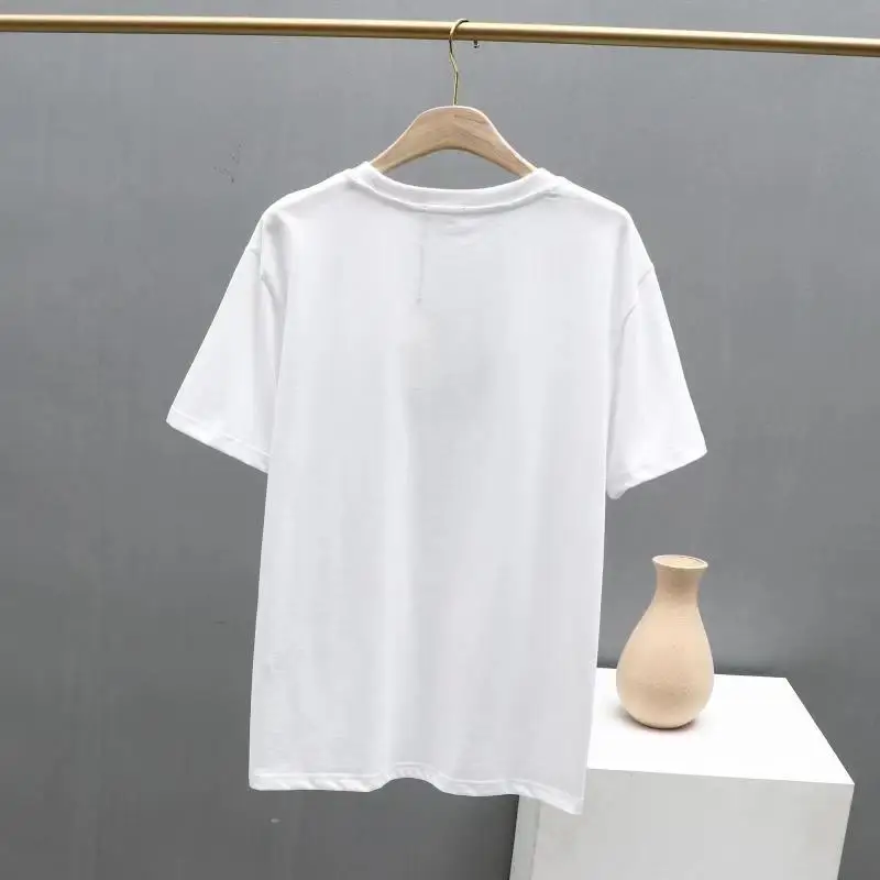 

Spring and summer High-quality Chest lettering Chest lettering Versatile Short sleeve Pure cotton New 2021