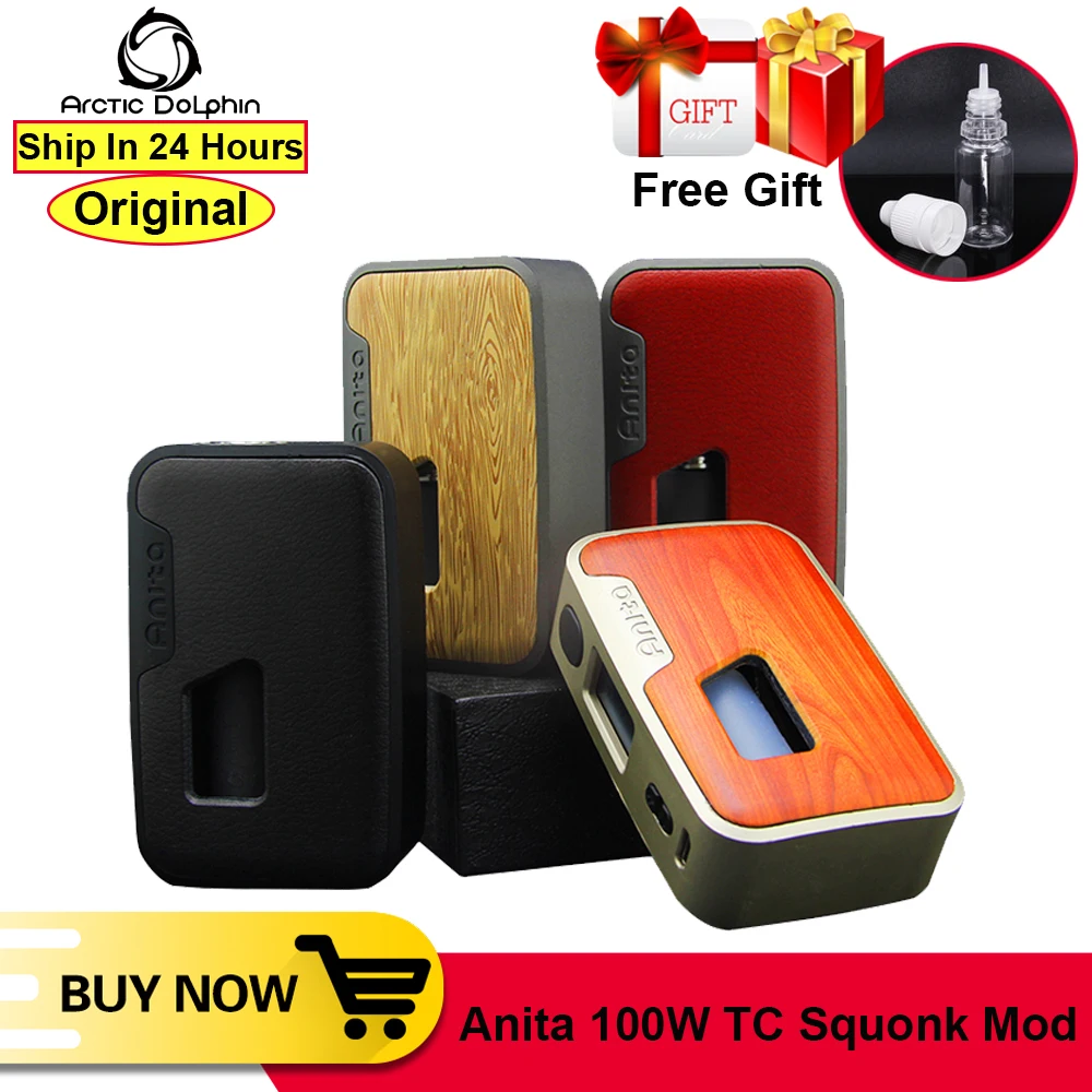 Оригинальная электронная сигарета Arctic Dolphin Anita 100 Вт TC VW APV Squonk Box, электронная сигарета Squonker 5-100 Вт, OLED белый экран, TC электронная сигарета
