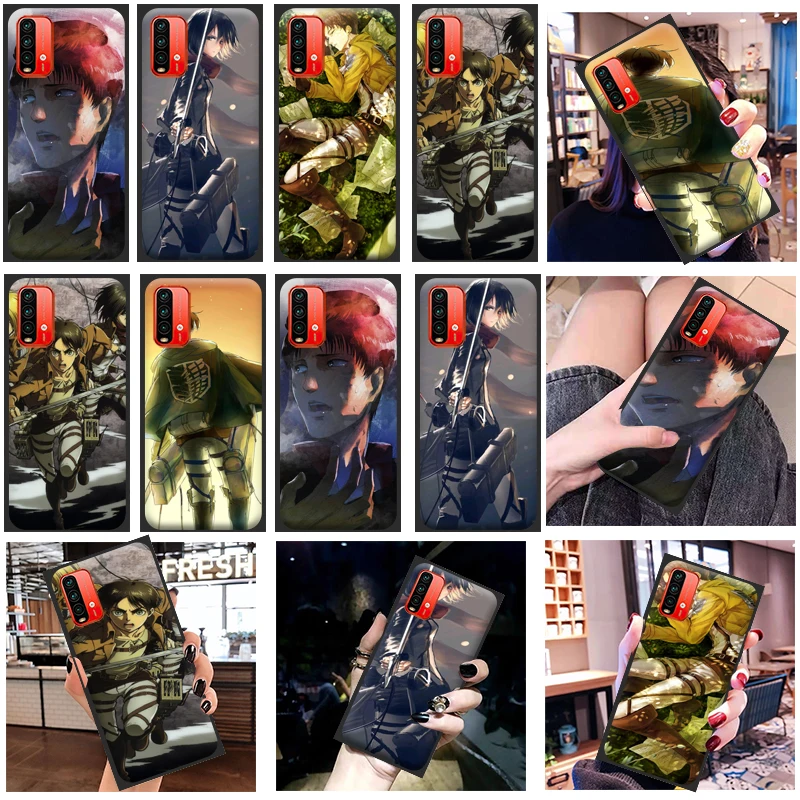 

Attack On Titan Mikasa Ackerman Armin Arlert Levi Eren Jager Phone Case For Xiaomi Redmi Note 9 9T 9S Pro MAX 5G Cases