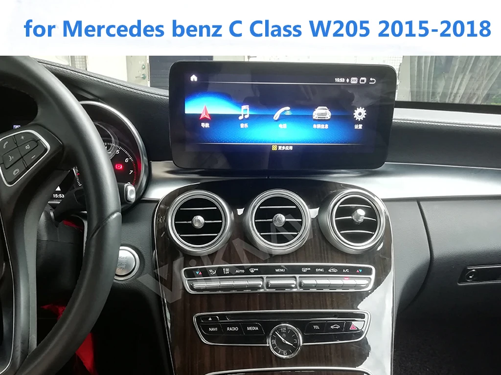 

Автомобильный Восьмиядерный процессор, 12,3 дюймов, android 10, для Mercedes benz C Class W205/GLC-Class X253/V-Class W446 2015-2018, DVD, мультимедийное радио
