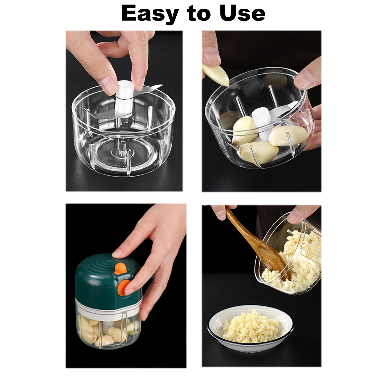 

Electric Mini Garlic Chopper Portable Small Food Processor For Garlic Chili Vegetable Nuts Mincer Grinder Baby Food Maker