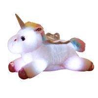 38cm kawaii lightning unicorn plush toys soft stuffed animal colored lights unicorn pillow luminous doll children girls gift