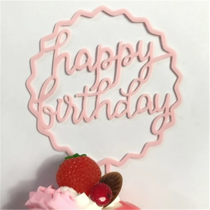 Ins/Новый С Днем Рождения акриловый торт фигурки жениха и невесты из розового