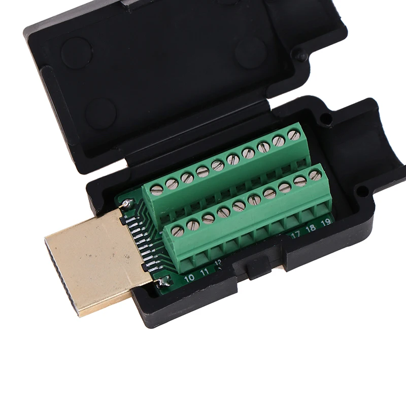 2 54 мм HDMI штекер 19P Разъем терминалы паяльного разъема с черной крышкой 20