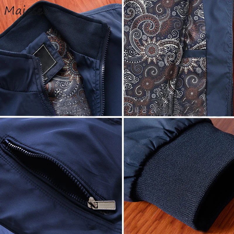 

Jackets Men Stand Collar Zipper Pockets Leisure Daily Slim Jacket Mens Trendy High Quality Large Size Thicker Outerwear Chic