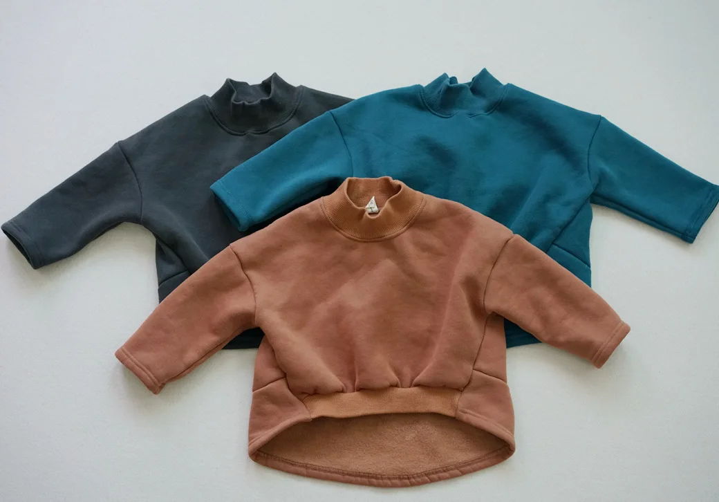 Детский свитер сезон осень зима из ворса с вогнутой формой пальто для детей