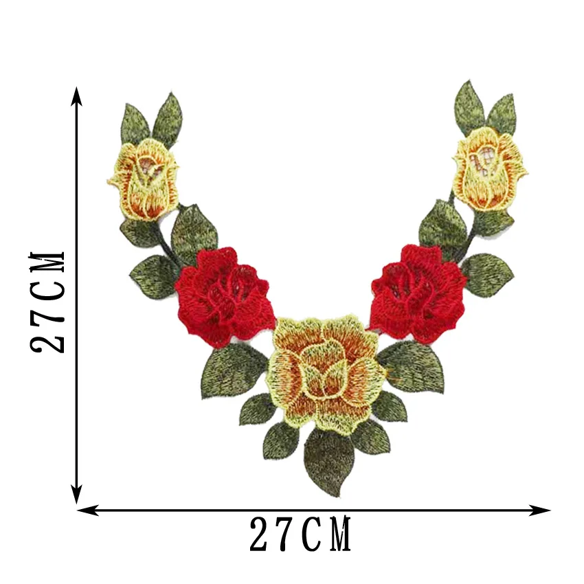 3D Цветочный Цветок Кружева вышитые Venise шеи воротник отделка Одежда Аксессуары