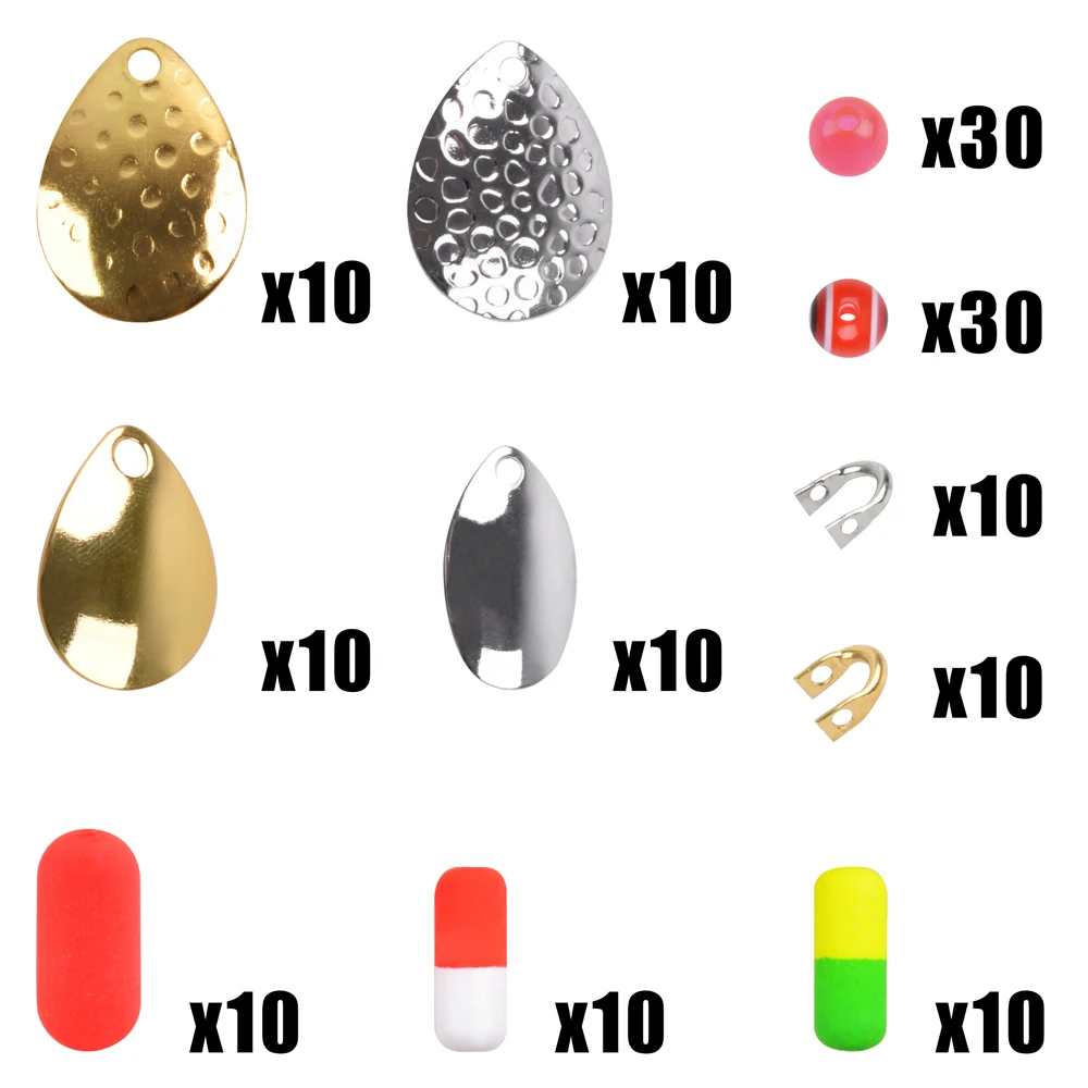 170 шт./коркор. Набор для изготовления рыболовной приманки включает спиннерные