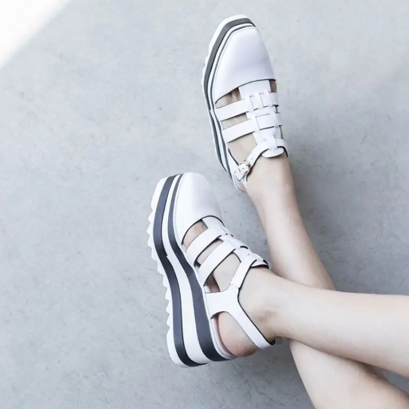 

KemeKiss Women Summer Sandals Real Leather Thick Bottom Buckle Women Shoes Fashion Cool Sandals For Women Footwear Size 34-39