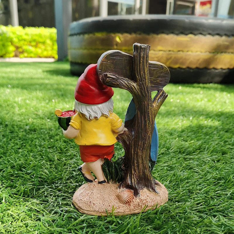 

Summer Surf Gnome Garden Statue Small Resin Dwarf Home Shelf Decor For Outdoor Micro Landscape Dcoration De Jardin