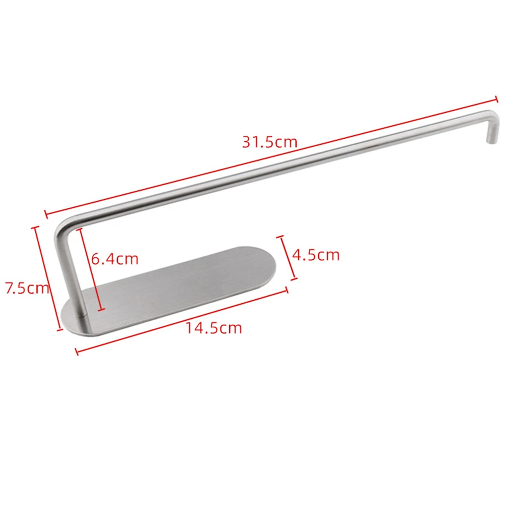

For Kitchen Home Hotel Wall Mounted Paper Towel Holder Hanging Self Adhesive Accessories Rustproof Under Cabinet Stainless Steel
