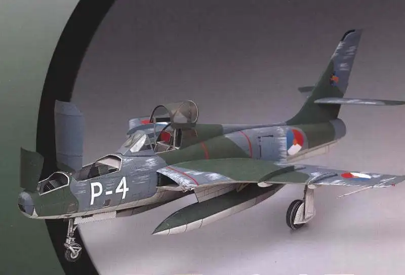 

RF-84F Fighter Paper Model DIY Handmade Fighter Airplane Military Fans 3D Paper Model Children Adult Educational Toys