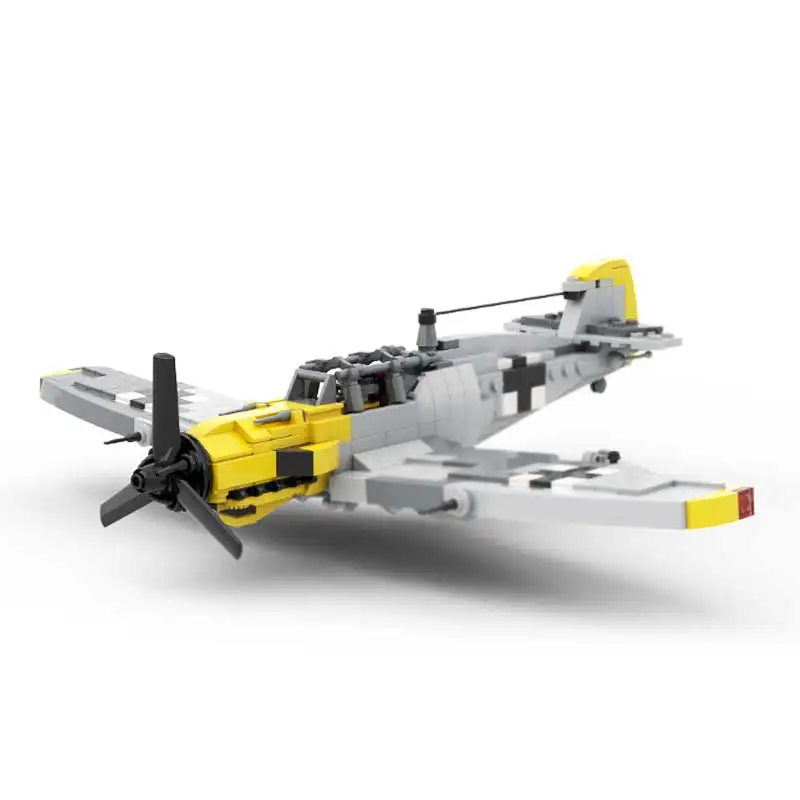 

Model of the weapon of the BF-109 fighter jet mersher schmitter, germany-world war ii military MOC building blocks toy gift