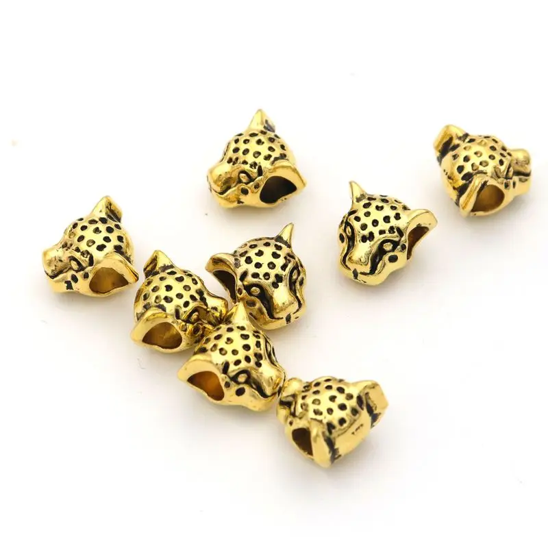 

Tibetan Silver Gold Color Big Hole Leopard European Metal Loose Spacer Beads For Jewelry Making Diy Finding Needlework Wholesale