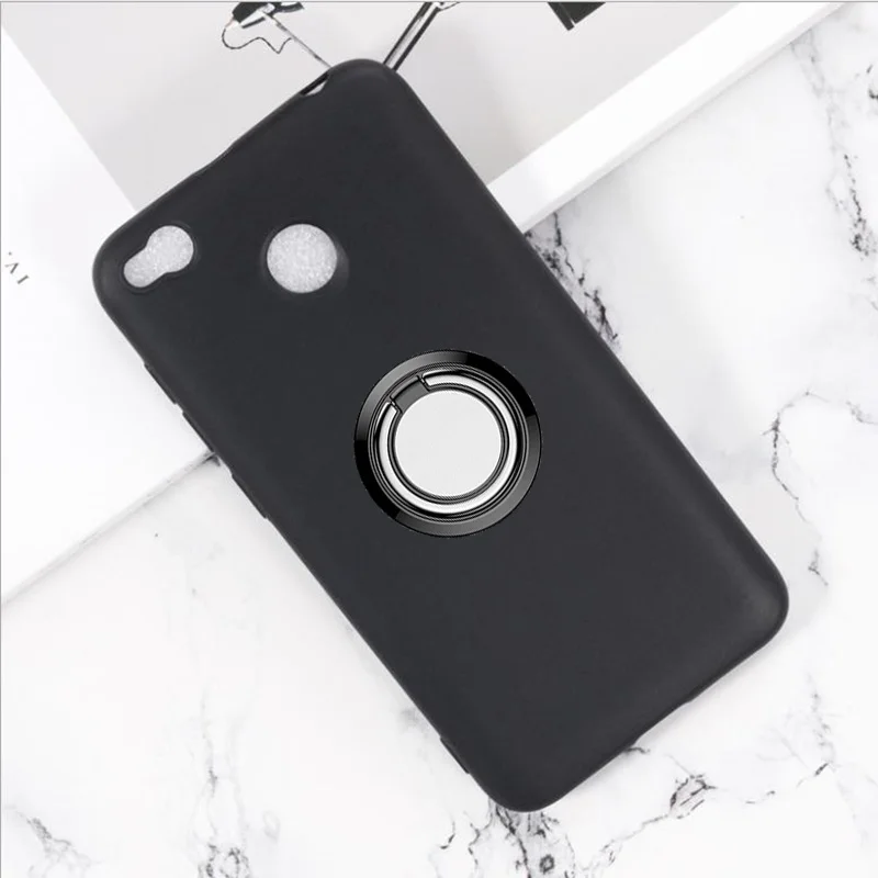 for Xiaomi Redmi 4X Back Ring Holder Bracket Phone Case Cover TPU Soft Silicone