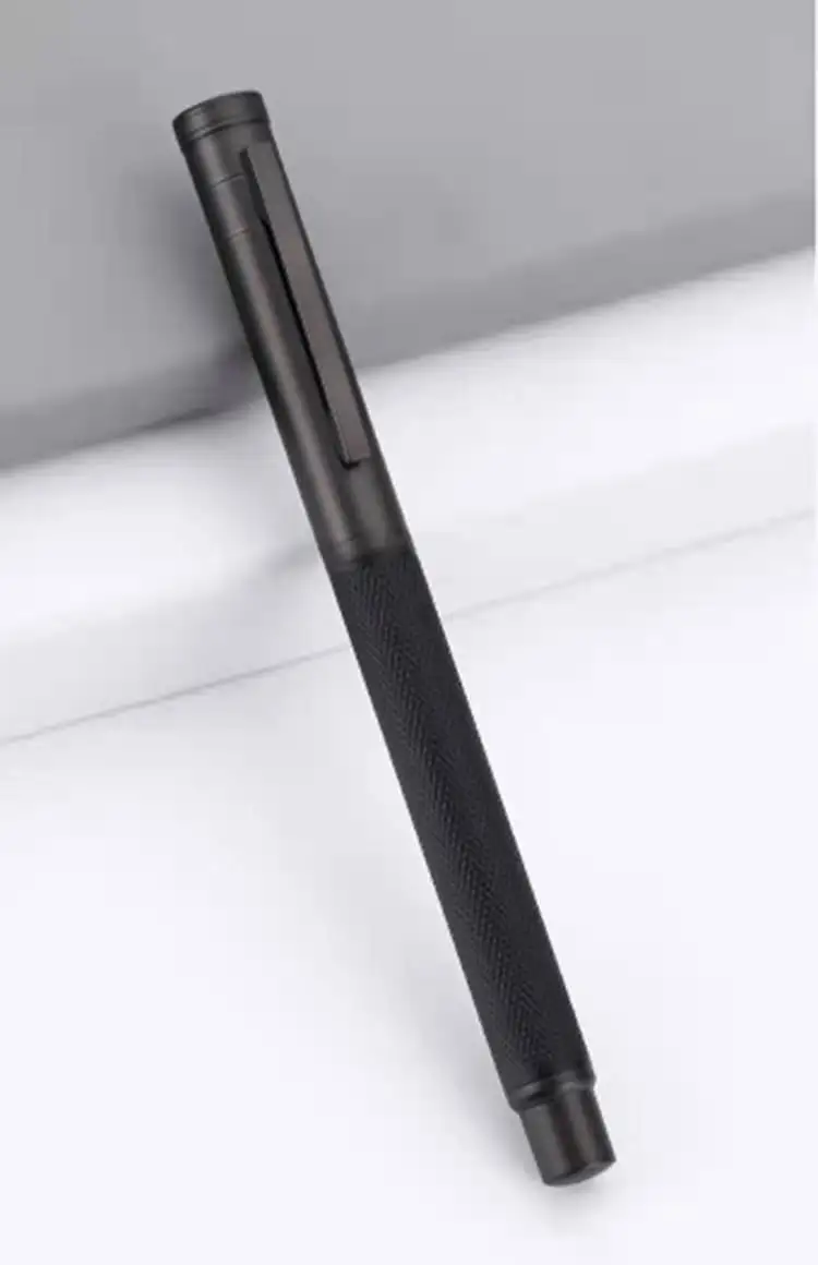 

Fountain Pen Black ink Full Metal Clip Pens Stainless Steel Black Classic Fountain-Pen Nib 0.5mm School Office Supplies