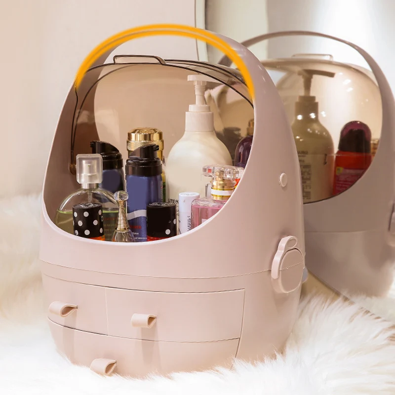 

Makeup Storage Box Drawer Type Desktop Dustproof Transparent Window Cosmetic Organizer Case CANQ889