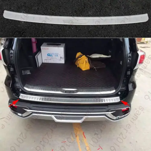 STEEL REAR BUMPER PROTECTOR STEP BOOT TRIM COVER FOR TOYOTA HIGHLANDER 2014-15