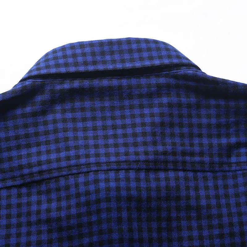 Размера плюс 8XL 7XL клетчатые мужские Рубашки Рубашка с длинными рукавами Мужская
