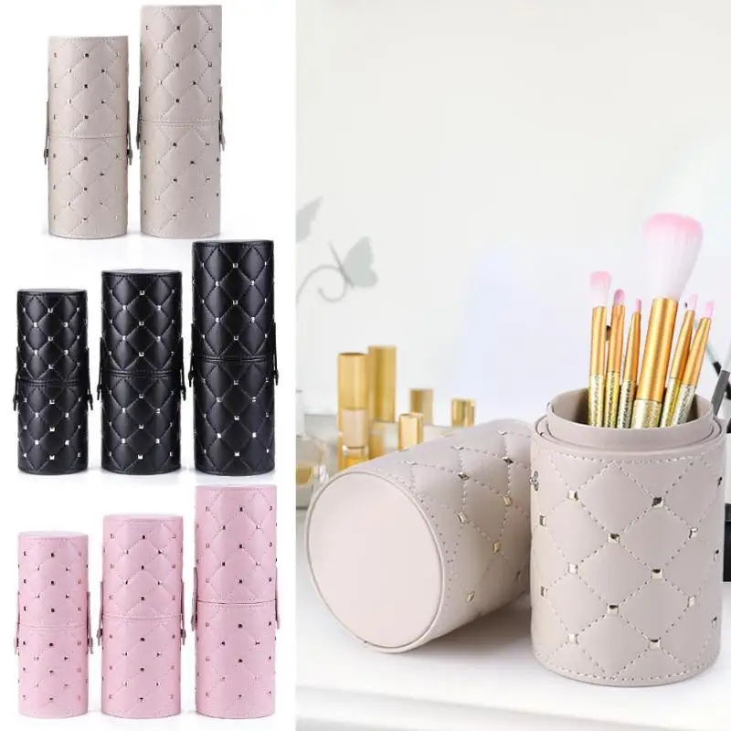 Модный чехол из искусственной кожи для хранения кистей макияжа Дорожная Ручка