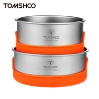 tomshoo titanium camping bowls outdoor camping supplies hiking picnic bowl outdoor tableware set 400ml450ml travel bowl set
