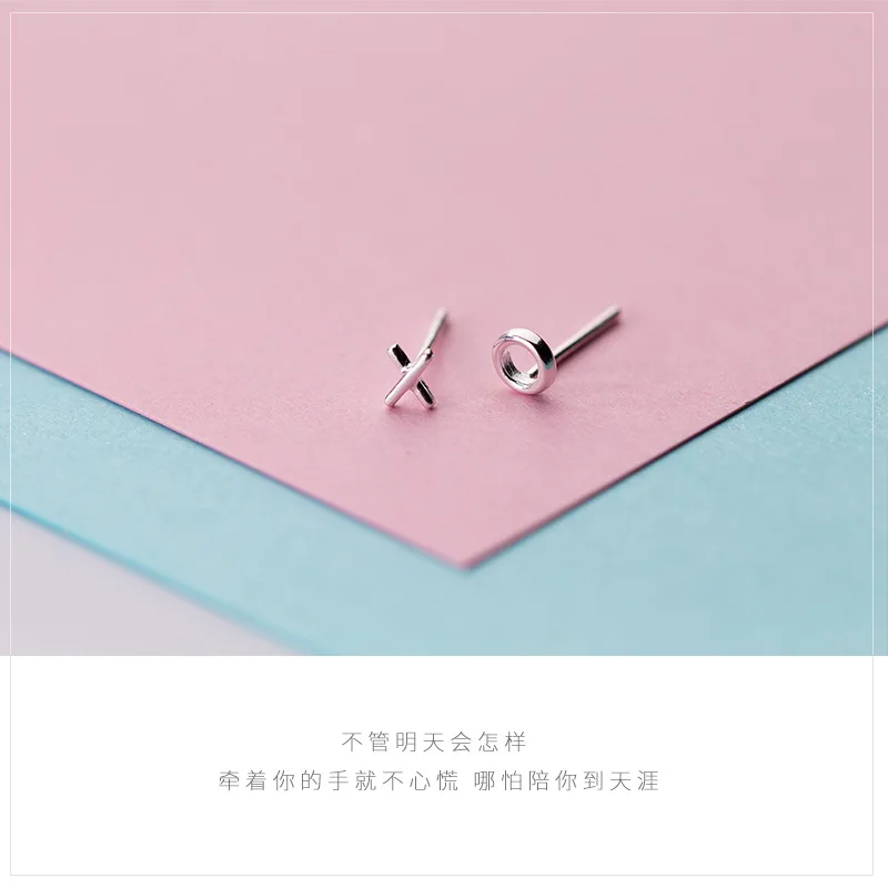 Женские серьги гвоздики из серебра 100% пробы с круглым вырезом|fashion stud earrings|stud