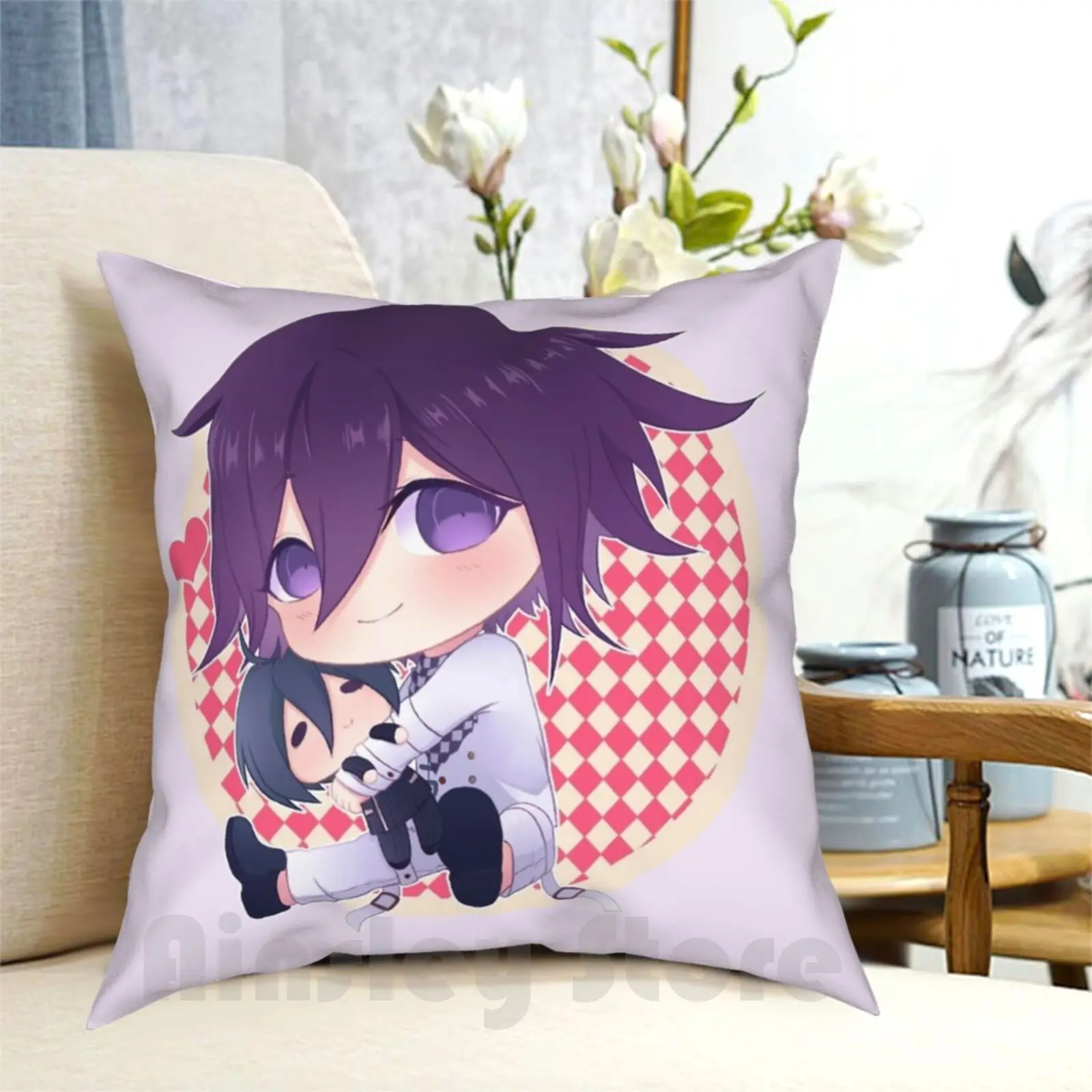 

Kokichi Ouma-Danganronpav3 Подушка Чехол с принтом домашняя мягкая подушка DIY крышка Kokichi ума Kokichi Ома розовые ботинки для косплея