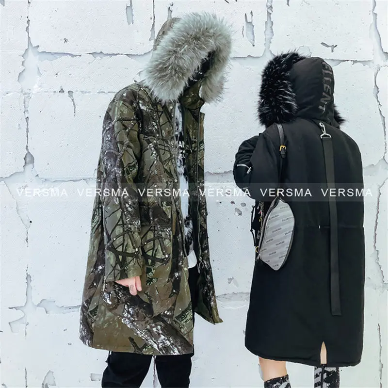 VERSMA корейский стиль камуфляжный принт Теплая стеганая мужская зимняя куртка