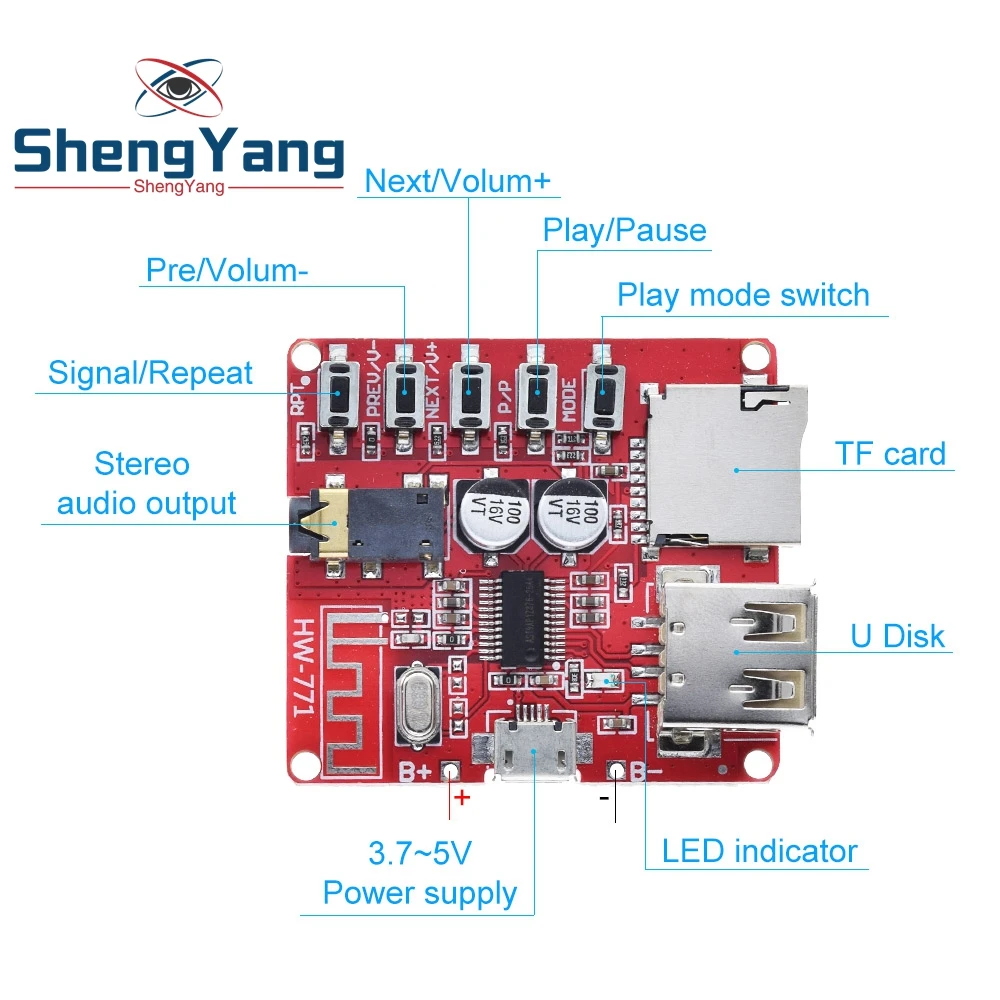 Новая Плата декодера Bluetooth TZT MP3 Усилитель автомобильного динамика без потерь