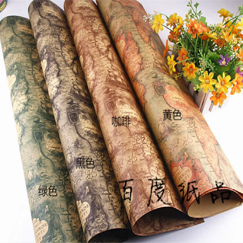 

Kraft Paper Vintage Color Nautical Chart Event Party Supplies Gift Candy Box Gift Wrapping Wallpaper Papers 20pcs/lot
