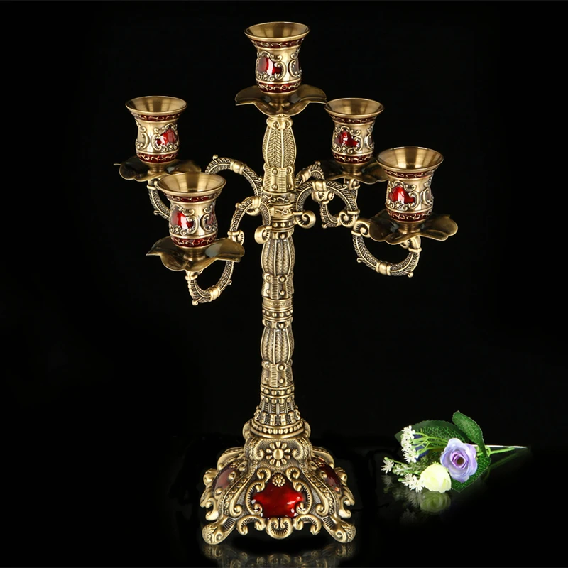 Европейский ретро металлический домашний декоративный подсвечник свадебный