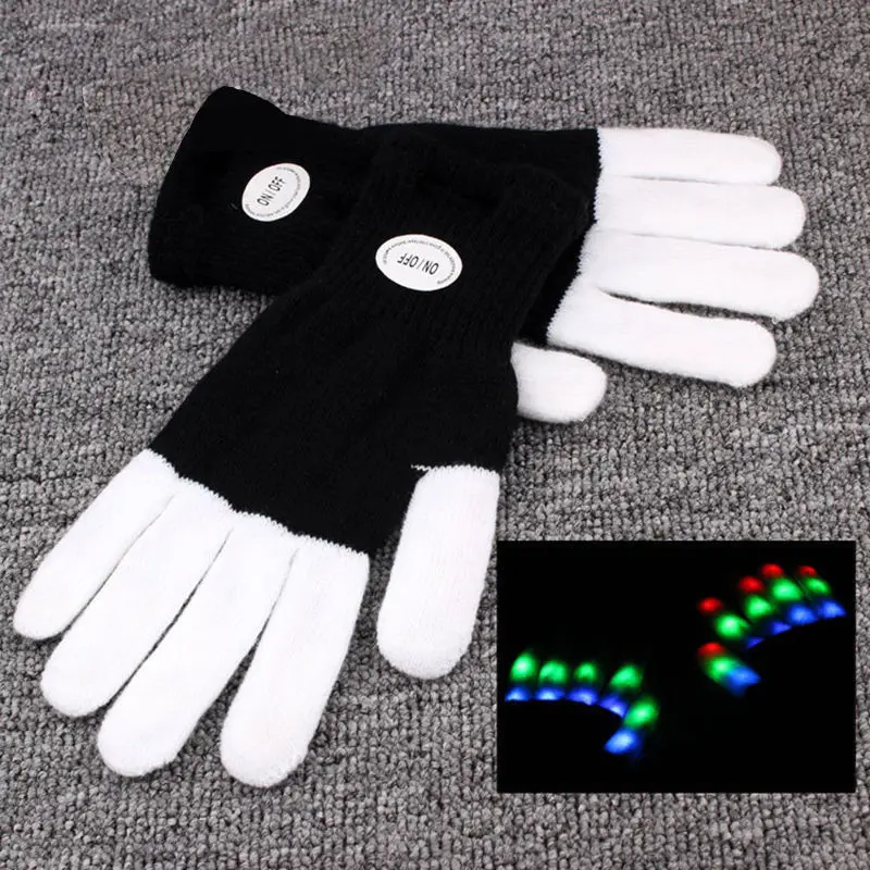 1pcs Winter Novelty Party Glow Supplies Glowing Gloves LED Rave Flashing Glove 7 Mode Halloween Dropship | Дом и сад