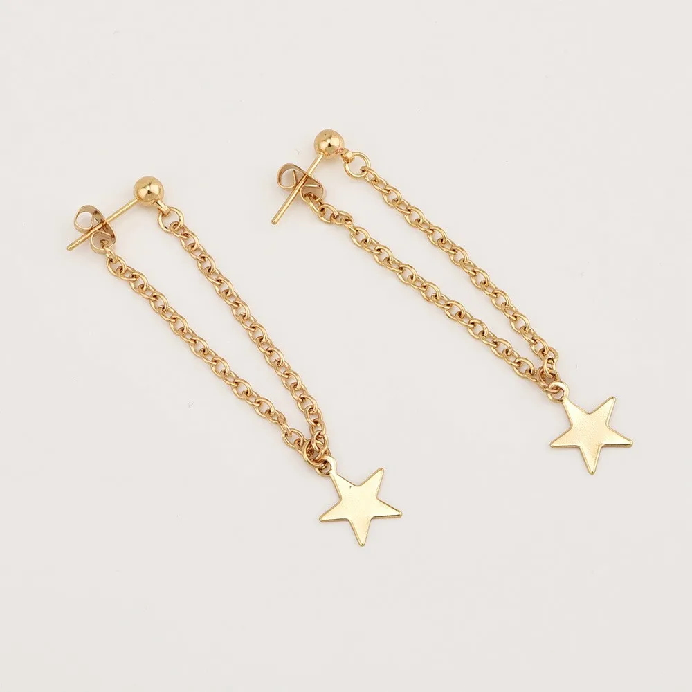 

Korean Earings Fashion Jewelry Cute Bear Stud Earrings For Women Simple Earring Chain Jewelry Statement Earrings Wholesale