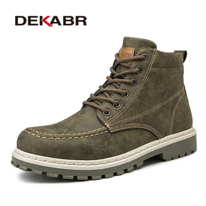 DEKABRНовые ботинки; мужские зимние кожаные ботинки; мужские рабочие ботильоны; Теплая обувь с высоким берцем на шнуровке; Мужская защитная обувь