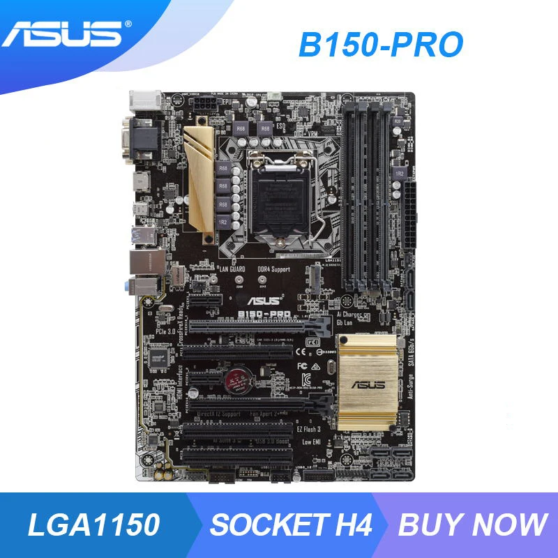 

Материнская плата ASUS B150-PRO 1151, материнская плата DDR4 с поддержкой Core i7 7700K, 6700K, процессор Intel B150, 64 ГБ, память 2133 МГц, PCI-E 3,0