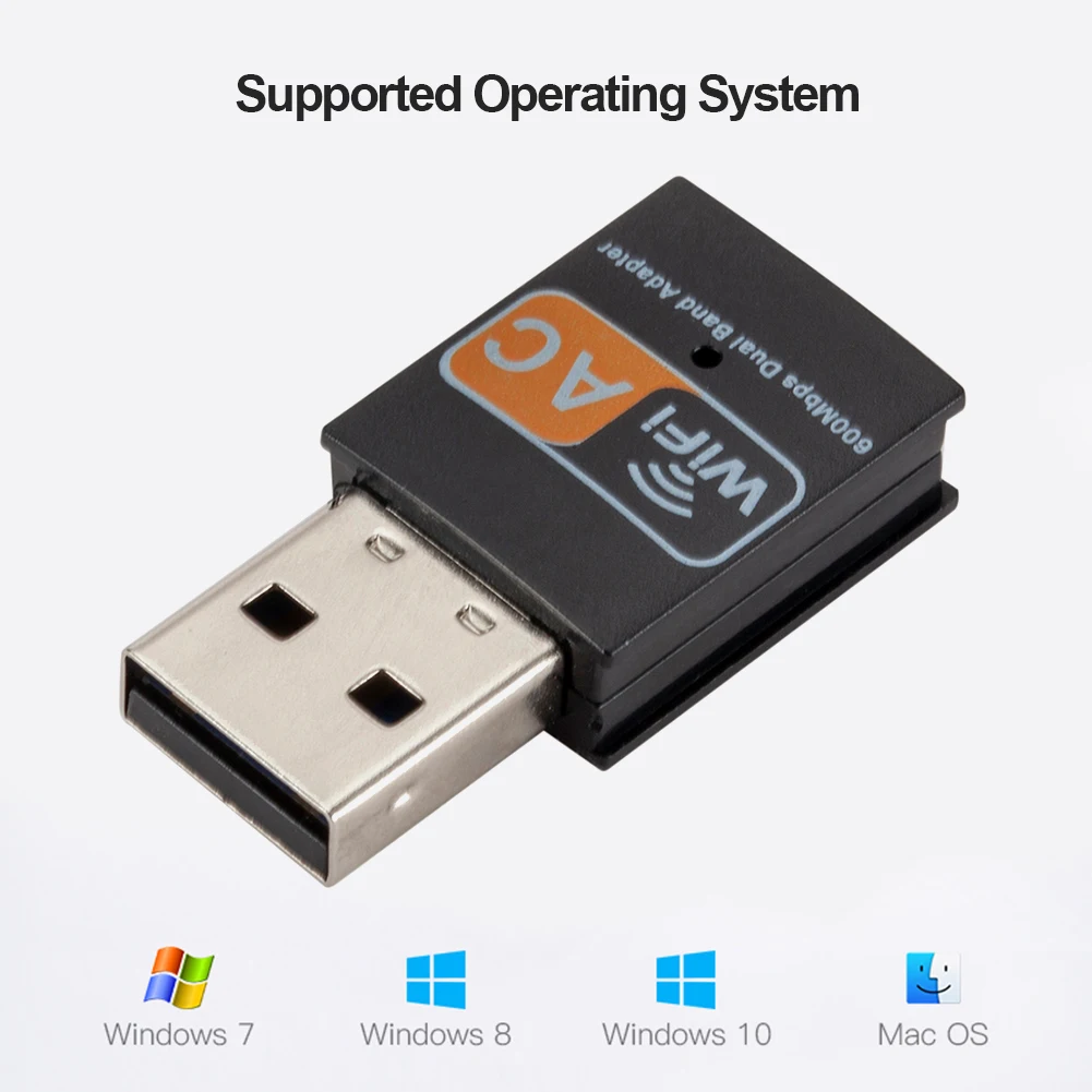 USB WiFi адаптер 2 4G/5GHz 600Mbps антенна двухдиапазонная 802.11b/n/g/ac Беспроводная