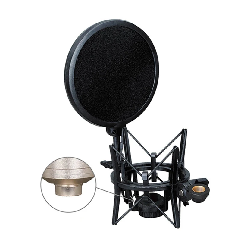 

2021 New Microphone Shockproof Stand With Large Double-layer Blowout-proof Microphone Set