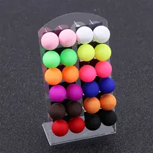 1 Set/12 Pair Multicolor Ball Stud Earrings Candy Color Acrylic Earrings Ears Jewelry For Woman Girls Gift Jewelry