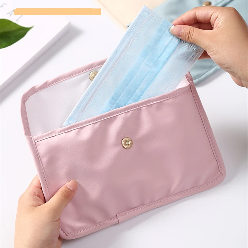 

Waterproof Mask Storage Bag Four-Color Antibacterial Mask Cover Portable Makeup Lipstick Key Earphone Data Cable Finishing Bag