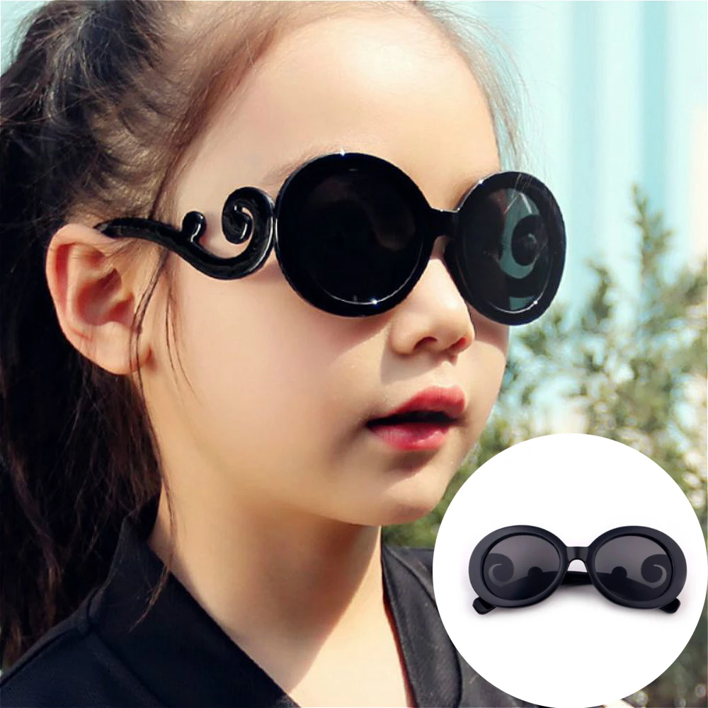 

Fashion Children Round Frame Sunglasses Cute Radiation Protection Kids Uv400 Sunshade Silicone Sport Sun Glasses Girls Boys